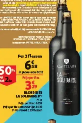 Auchan Blond bier la solidaire 75cl aanbieding