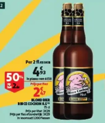 Auchan Blonde bier r in ce cochon 8.5 75cl aanbieding