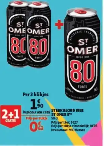 Auchan Sterk blond bier st omer 50cl aanbieding
