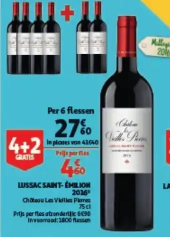 Auchan Lussac saint- emilion 2016 75cl aanbieding
