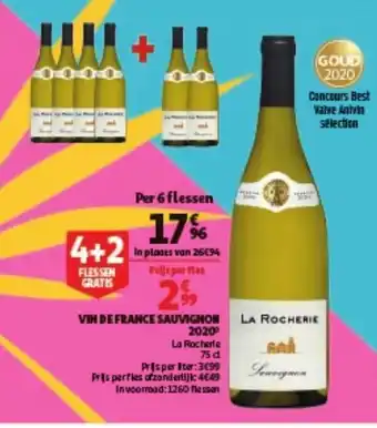 Auchan Vin de france sauvignon 2020 75cl aanbieding