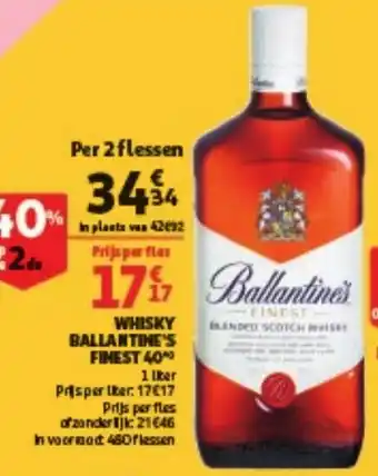 Auchan Whisky ballantine's finest 40 1 liter aanbieding