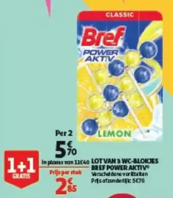 Lot van 3 wc-blokjes bref power aktiv