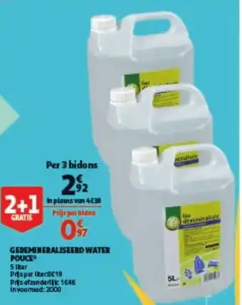 Gedemineraliseerd water pouce 5 liter