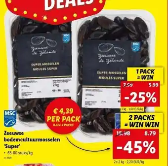 Lidl Zeeuwse bodemcultuurmosselen ‘super’ aanbieding