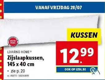 Lidl Zijslaapkussen, 145 x 40 cm aanbieding