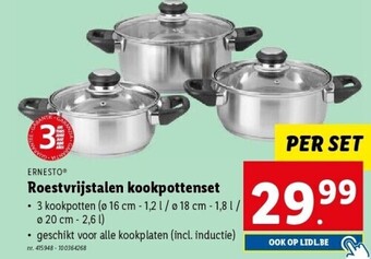 Lidl Roestvrijstalen kookpottenset aanbieding