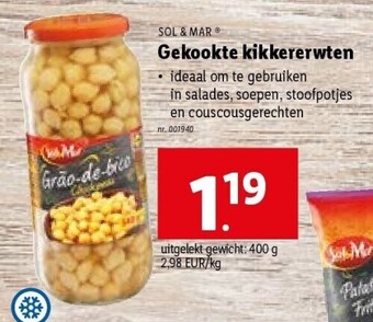 Lidl Gekookte kikkererwten aanbieding