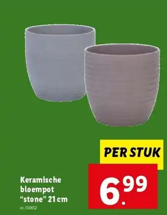 Lidl Keramische bloempot “stone” 21 cm aanbieding