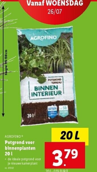 Lidl Potgrond voor binnenplanten 20 l aanbieding
