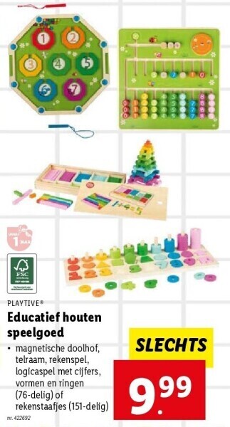 Lidl Educatief houten speelgoed aanbieding