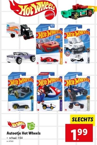Lidl Autootje hot wheels aanbieding