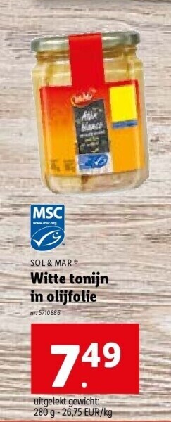Lidl Witte tonijn in olijfolie aanbieding