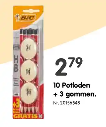 Bic 10 potloden + 3 gommen