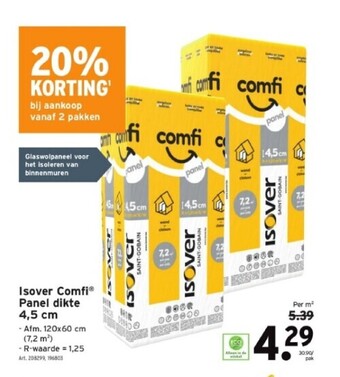 GAMMA Isover comfi® panel dikte 4,5 cm aanbieding