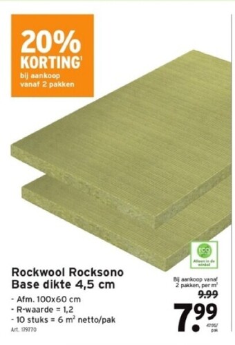 GAMMA Rockwool rocksono base dikte 4,5 cm aanbieding