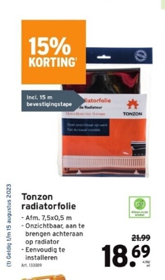 GAMMA Tonzon radiatorfolie aanbieding