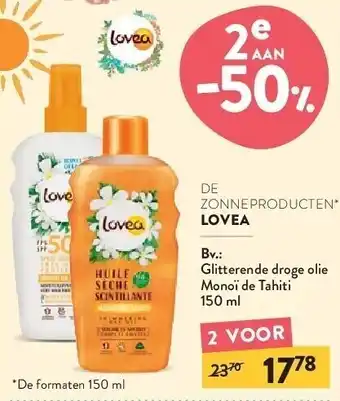 Di Lovea glitterende droge olie monoï de tahiti 150 ml aanbieding