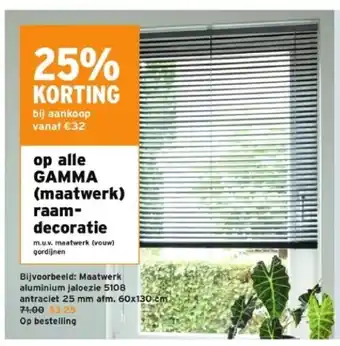 GAMMA Maatwerk aluminium jaloezie 5108 antraciet 25 mm afm. 60x130.cm aanbieding