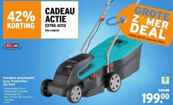 GAMMA Gardena grasmaaier accu powermax 32/36v aanbieding