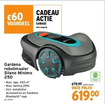 GAMMA Gardena robotmaaier sileno minimo 250 aanbieding