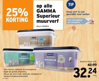 GAMMA Op alle gamma superieur muurverf aanbieding