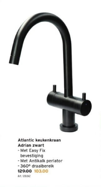 GAMMA Atlantic keukenkraan adrian zwart aanbieding
