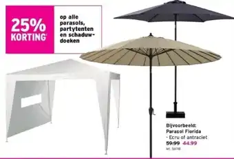 GAMMA Parasol florida • ecru of antraciet aanbieding