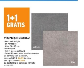 GAMMA Vloertegel block60 aanbieding