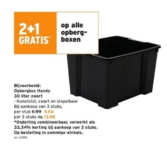 GAMMA Opbergbox handy 30 liter zwart aanbieding