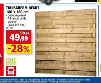 Hubo Tuinscherm recht 180 x 180 cm aanbieding