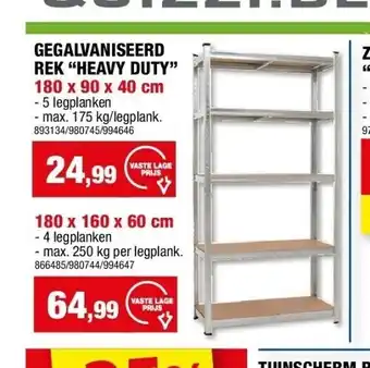 Hubo Gegalvaniseerd rek “heavy duty” aanbieding
