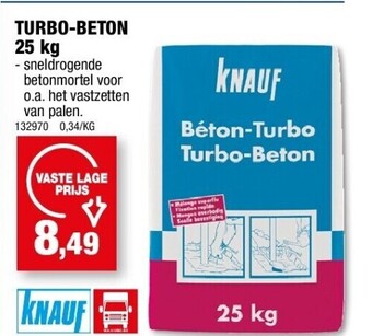 Hubo Turbo-beton 25 kg aanbieding
