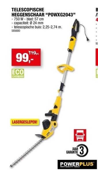 Hubo Telescopische heggenschaar “powxg2043” aanbieding