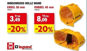 Hubo Inbouwdoos holle wand dubbel 45 mm aanbieding
