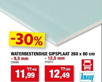 Hubo Waterbestendige gipsplaat 260 x 60 cm aanbieding