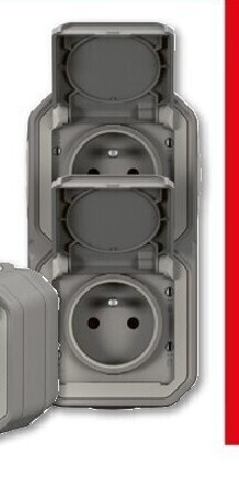 Hubo Spatwaterdicht stopcontact “plexo” dubbel aanbieding