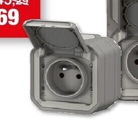 Hubo Spatwaterdicht stopcontact “plexo” enkel aanbieding