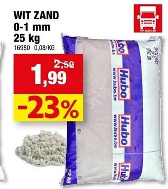 Hubo Wit zand 0-1 mm 25 kg aanbieding