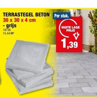 Hubo Terrastegel beton aanbieding