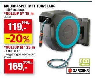 Hubo Muurhaspel met tuinslang aanbieding