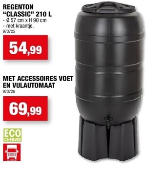 Hubo Regenton “classic” 210 l aanbieding