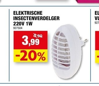 Hubo Elektrische insectenverdelger 220v 1w aanbieding