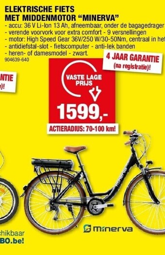 Hubo Elektrische fiets met middenmotor “minerva” aanbieding