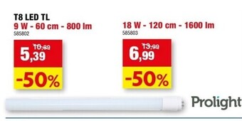 Hubo T8 led tl 9 w - 60 cm - 800 lm aanbieding