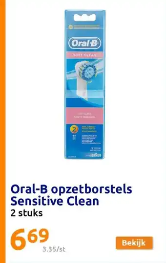 Action Oral-B opzetborstels Sensitive Clean 2 stuks aanbieding