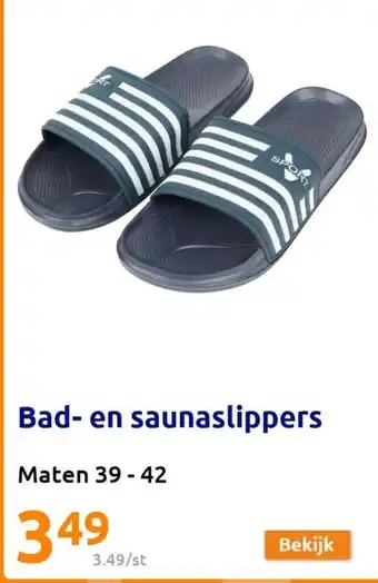 Action Bad- en saunaslippers Maten 39-42 aanbieding