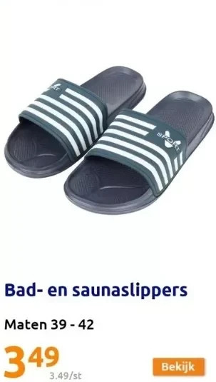 Action Bad- en saunaslippers aanbieding