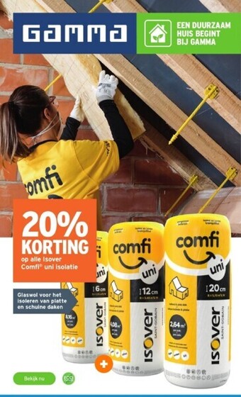 GAMMA Op alle isover comfi® uni isolatie aanbieding