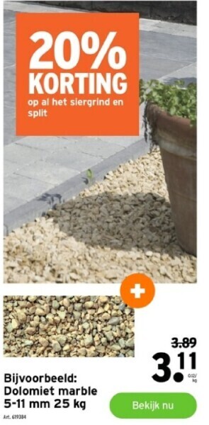 GAMMA Dolomiet marble 5-11 mm 25 kg aanbieding